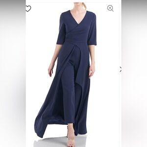 NWT Kay Unger Long 3/4 Sleeve Formal Jumpsuit